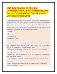 NUR 205 Blended Competencies Clinical Reasoning & Person Centered Care