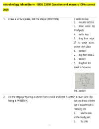 microbiology lab midterm - BIOL 2260K Question and answers 100% correct 2025
