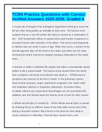 TCRN Practice Questions with Correct Verified Answers 2025-2026. Graded A