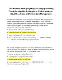 2025 HESI Exit Exam | Nightingale College | Featuring Comprehensive Nursing Concepts
