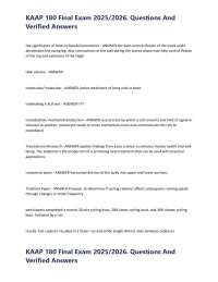 KAAP 180 Final Exam Q&A: Kinesiology and Exercise Physiology