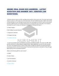 NBHWC REAL EXAM 2025 ANSWERS – LATEST QUESTION AND ANSWER 100% VERIFIED (300 QUESTIONS)