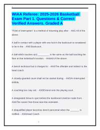 WIAA Referee: 2025-2026 Basketball Exam Part1.Questions & Correct Verified Answers.Grade A