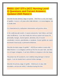 RNSG 1247 STI's (ACC Nursing Level 2) Questions & Answers Updated 2025