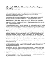 UCLA Psych 101 Textbook-Based Exam Questions