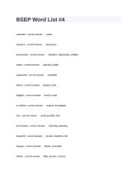 BSEP Word List Questions Fully Solved.