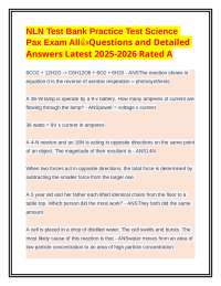 NLN Test Bank Practice Test Science Pax Exam  Questions & Answers