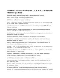 UCLA PSYC 101 Exam #1 Chapters 1, 2, 3, 10 & 11 Study