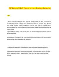 BIOD 151 PORTAGE LEARNING ALL LAB EXAMS REVIEW