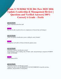 Exam 3: NUR204/ NUR 204 (New 2025/ 2026 Update) Leadership & Management Review | Q&As