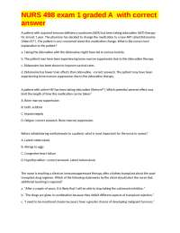 NURS 498 exam 1 graded A  with correct answer