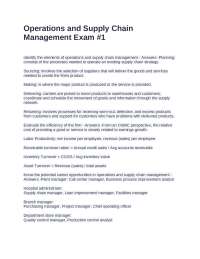 Operations and Supply Chain Management Exam With Questions and 100% Correct Answers