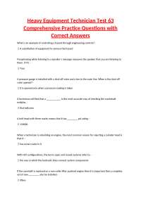 Heavy Equipment Technician Test 63 Comprehensive Practice Questions with Correct Answers