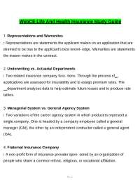 Webce Life and Health tested questions with revised correct answers, a+ guarantee