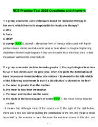 NCE Practice Test tested questions with revised correct answers, a+ guarantee)