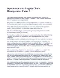 Operations and Supply Chain Management Exam Questions