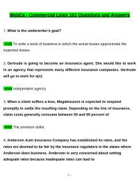 WebCe - Commercial Lines 101 tested questions with revised correct answers, a+ guarantee