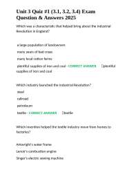 Unit 3 Quiz #1 (3.1, 3.2, 3.4) Exam Question & Answers 2025