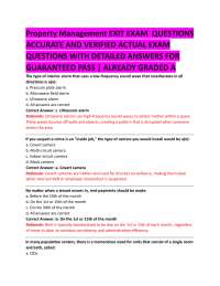 Property Management EXIT EXAM  QUESTIONS   ACCURATE AND VERIFIED ACTUAL EXAM  QUESTIONS