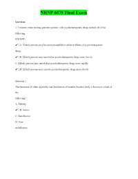 NRNP 6675 Final Exam (Version-1, 100 Q & A, Latest-2025) / NRNP6675 Final Exam: Walden Uni