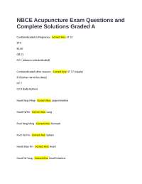 NBCE Acupuncture Exam Questions and Complete Solutions Graded A+