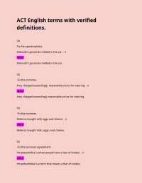 ACT English terms with verified definitions.  Qs Fix the apostrophe(s). Deborah’s grocerie
