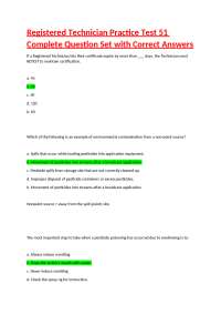 Registered Technician Practice Test 51 Complete Question Set with Correct Answers