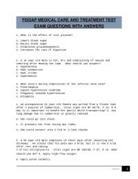 FISDAP MEDICAL CARE AND TREATMENT TEST EXAM QUESTIONS WITH ANSWERS