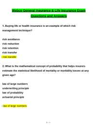 Webce General Insurance & Life Insurance Exam