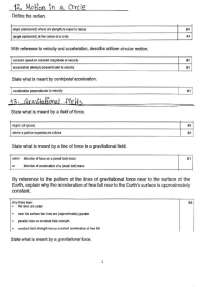 A2 Physics definitions according to Mark scheme