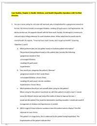 Case Studies, Chapter 3, Health, Wellness, and Health Disparities Questions with Verified