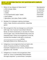 MICRO LAB MIDTERM PRACTICE TEST QUESTIONS WITH COMPLETE SOLUTION 2025