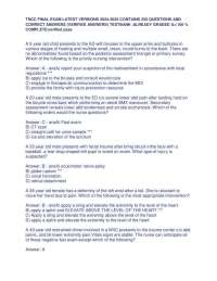 TNCC FINAL EXAM LATEST VERSIONS 2024 CONTAINS 350 QUESTIONS AND CORRECT ANSWERS
