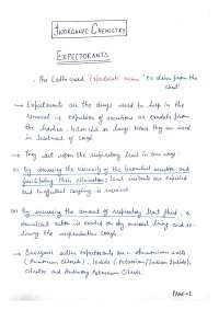 “Expectorants: Definition, Classification, and Examples”
