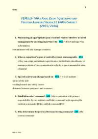 FEMA IS- 700.B FINAL EXAM | QUESTIONS AND VERIFIED ANSWERS| GRADE A