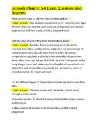ServSafe Exam Prep: Food Safety Questions and Answers