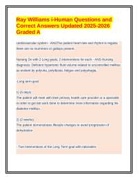 Ray Williams i-Human Questions & Answers Updated 2025-2026 Graded A