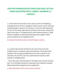 HESI RN PHARMACOLOGY EXAM 2025-2026| ACTUAL EXAM QUESTIONS WITH CORRECT ANSWERS |A +GRADED