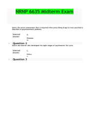 NRNP 6635 Midterm Exam (Version-1, 100 Q & A, Latest-2025) / NRNP6635 Midterm Exam: Walden