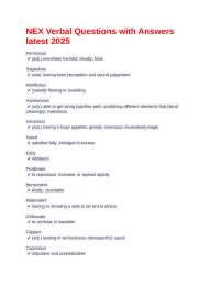NEX Verbal Questions with Answers latest 2025