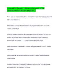 OHIO EFDA BOARD EXAM QUESTIONS WITH VERIFIED SOLUTIONS GRADED A+