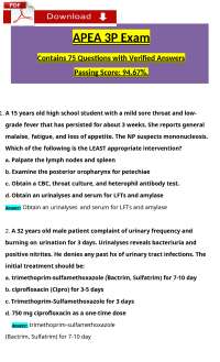APEA 3P Exam 2 – 2025 Practice Questions and Verified Answers