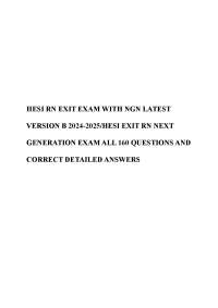 Hesi Exit Exam V6 with NGN Questions and Verified Rationalized Answers 100% Guarantee Pass