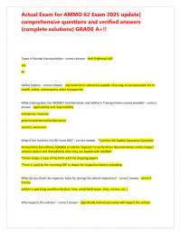 Actual Exam for AMMO 62 Exam 2025 update|comprehensive questions and verified answers (com