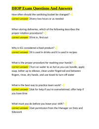 IHOP Restaurant Operations: Exam Q&A for Food Safety and Service Excellence