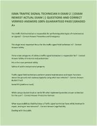 ISMA TRAFFIC SIGNAL TECHNICIAN II EXAM 2 ||EXAM NEWEST ACTUAL EXAM || QUESTIONS AND CORREC