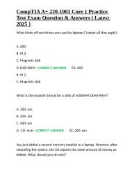 CompTIA A+ 220-1001 Core 1 Practice Test Exam Question & Answers ( Latest 2025 )