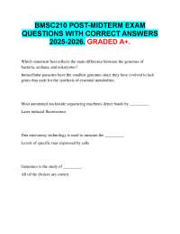 BMSC210 POST-MIDTERM EXAM  QUESTIONS WITH CORRECT ANSWERS  2025-2026. GRADED A+.