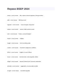 Repaso BSEP 2024 Exam Version 1 Questions And Verified Answers.