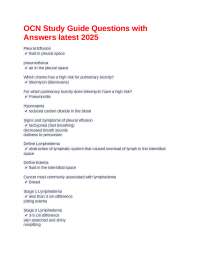 OCN Study Guide Questions with Answers latest 2025